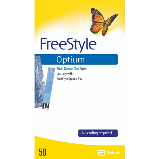 Abbott FreeStyle Optium Blood Glucose 50 Test Strips