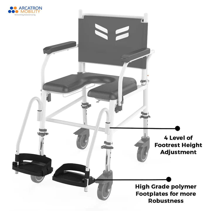 Arcatron Prime FPA007 | Attendant Propelled Shower Commode Wheelchair