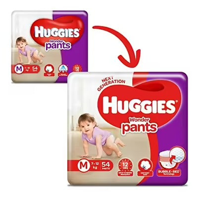 Huggies Wonder Pants Diapers, Medium (Pack of 54)