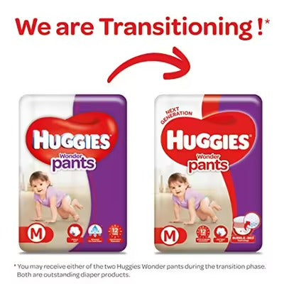 Huggies Wonder Pants Diapers, Medium (Pack of 76)