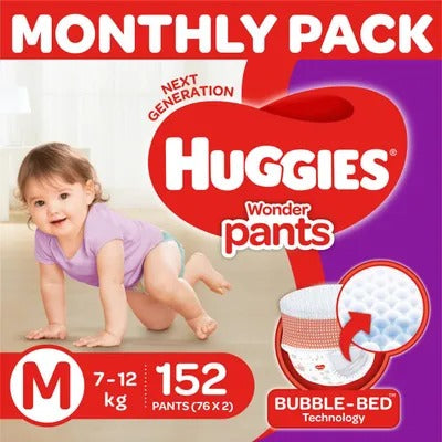 Huggies Wonder Pants Diapers - M (152 Pieces)