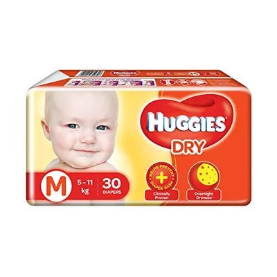 Huggies New Dry Diapers, Medium (Pack of 30)