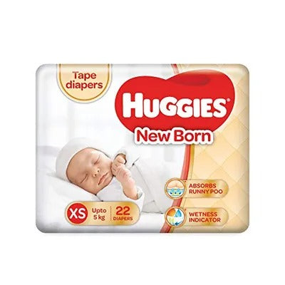 Huggies New Born Taped Diapers (22 Counts)