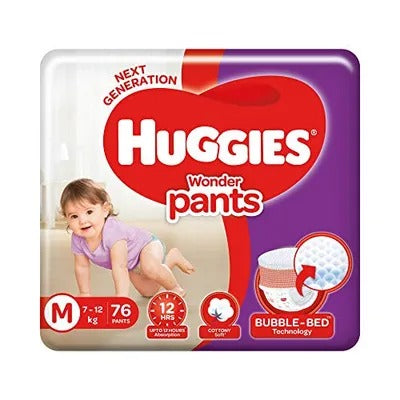 Huggies Wonder Pants Diapers, Medium (Pack of 76)