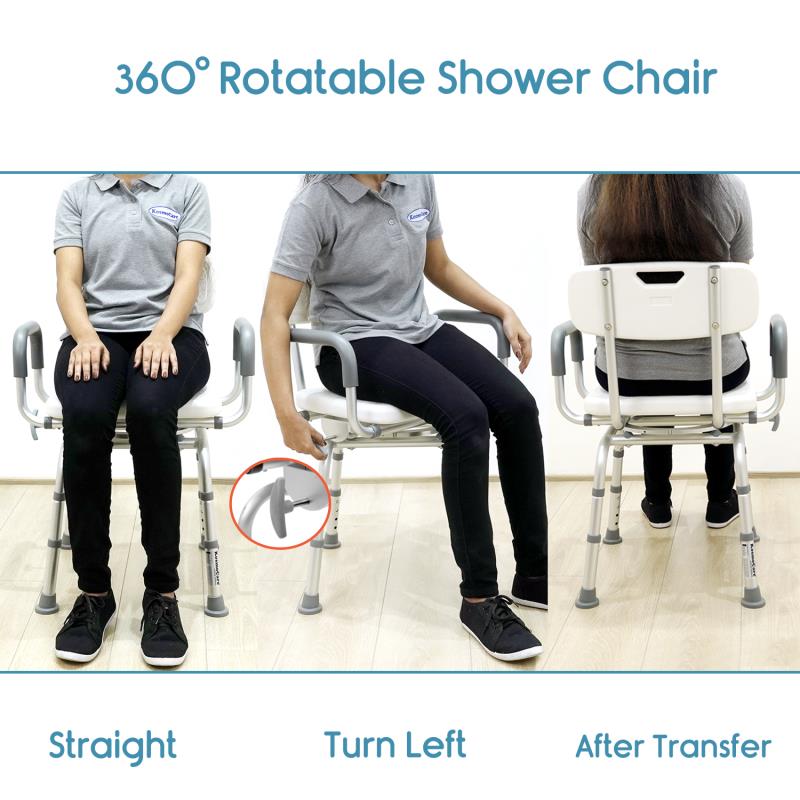 KosmoCare Rotating Shower Chair Pivoting Shower Seat (RX115)