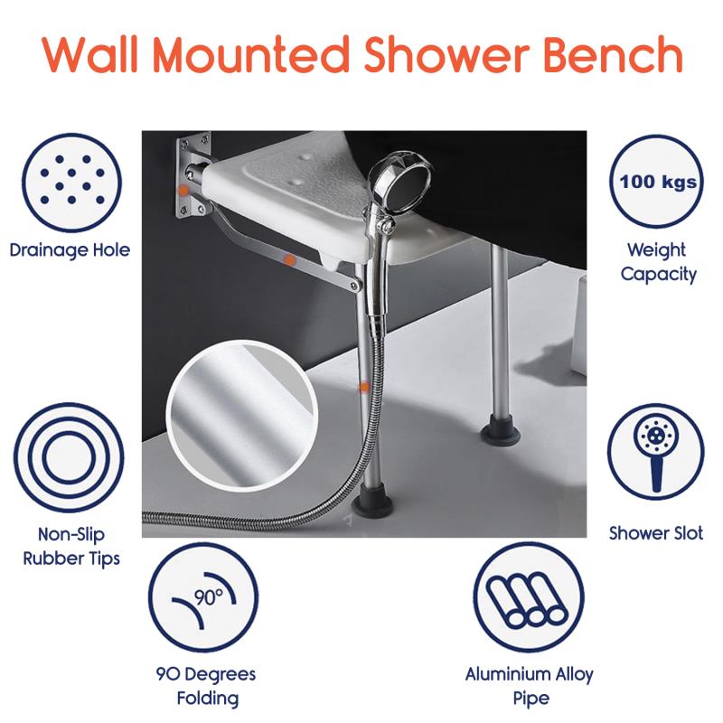 KosmoCare Wall Mounted Shower Bench (RX116)