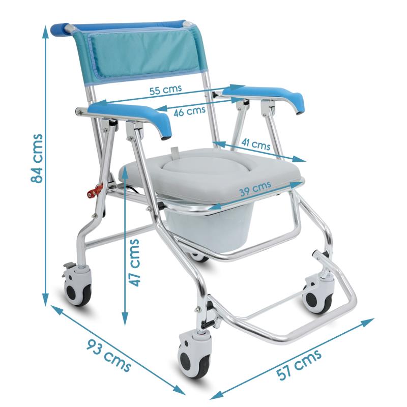 KosmoCare Prestige Folding Commode Wheelchair (RMR204)