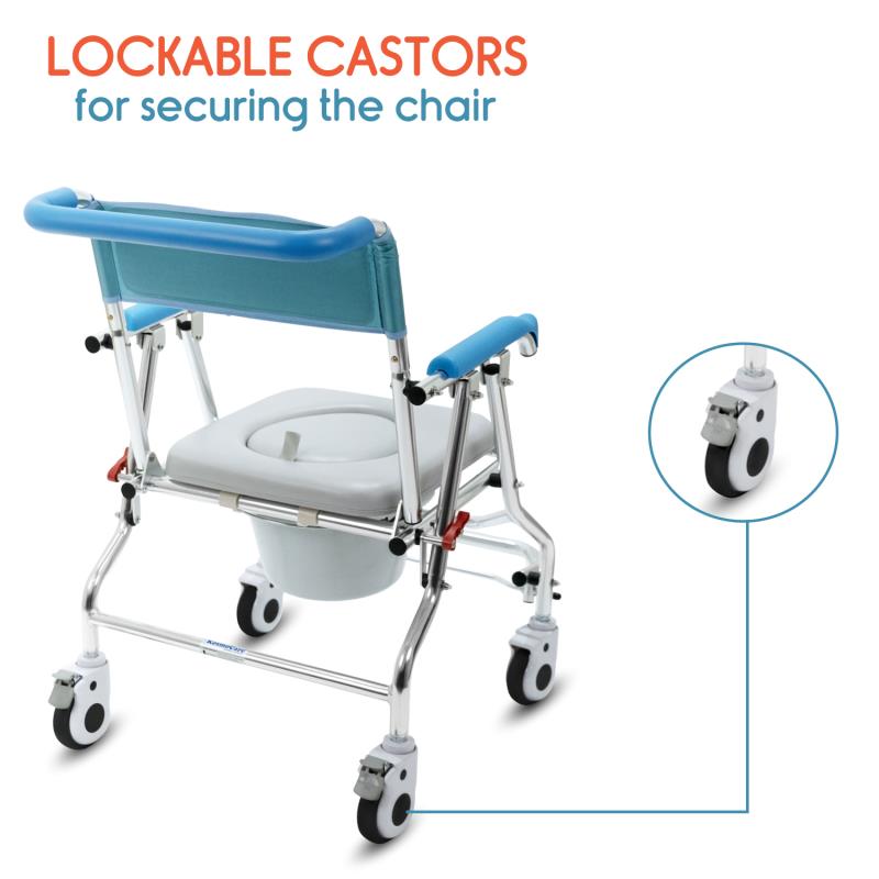 KosmoCare Prestige Folding Commode Wheelchair (RMR204)