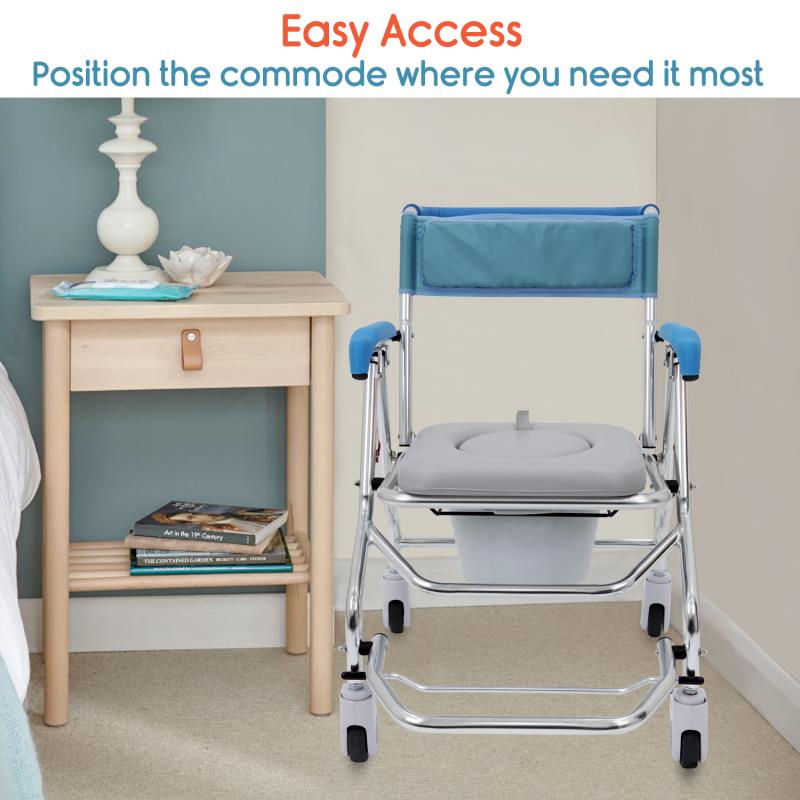 KosmoCare Prestige Folding Commode Wheelchair (RMR204)