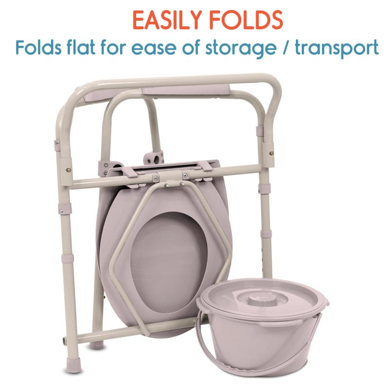 KosmoCare Folding Commode With Seat Cover (RMU103)