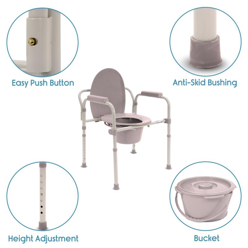 KosmoCare Folding Commode With Seat Cover (RMU103)