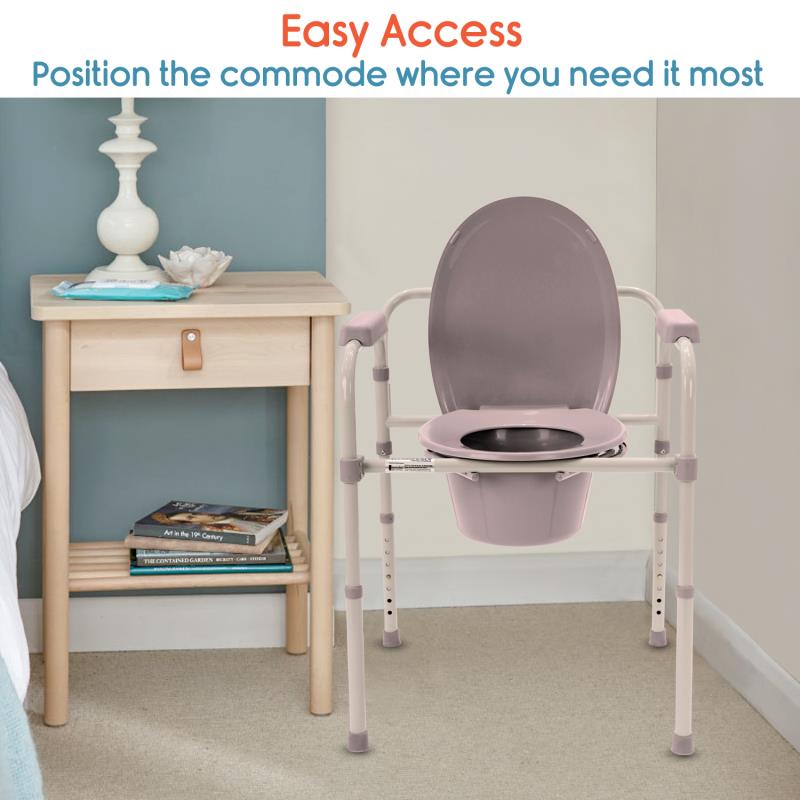 KosmoCare Folding Commode With Seat Cover (RMU103)