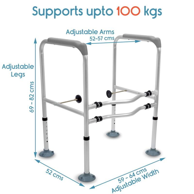 KosmoCare Lightweight Aluminum Standalone Toilet Safety Frame