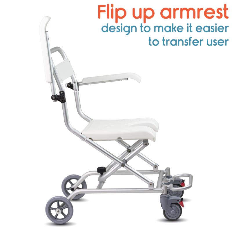 KosmoCare Aluminum Folding Shower Wheelchair (RX110)