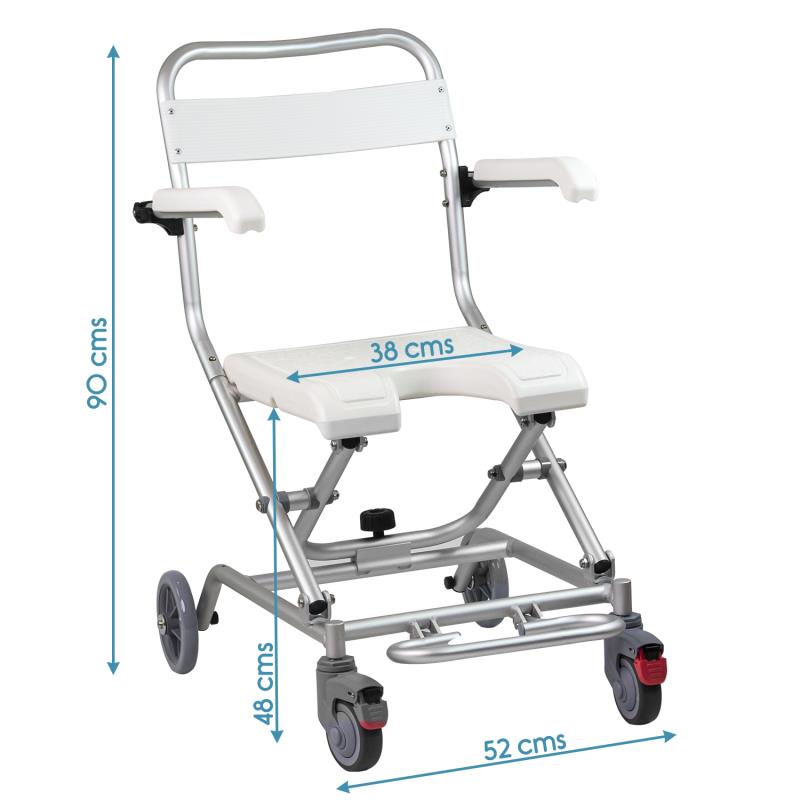 KosmoCare Aluminum Folding Shower Wheelchair (RX110)