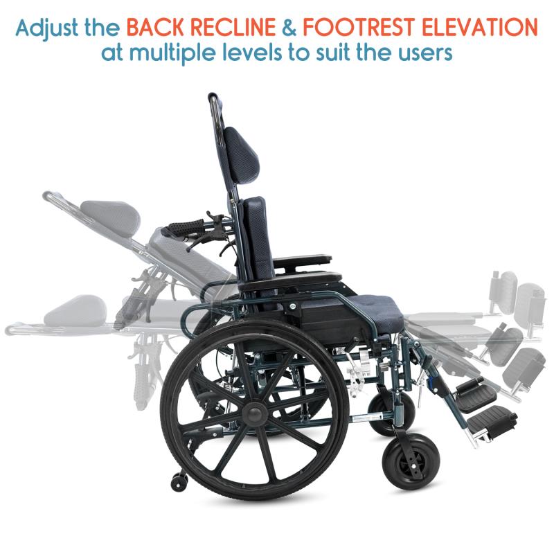 KosmoCare Recliner Light Wheelchair -Crest Series (RCS306)
