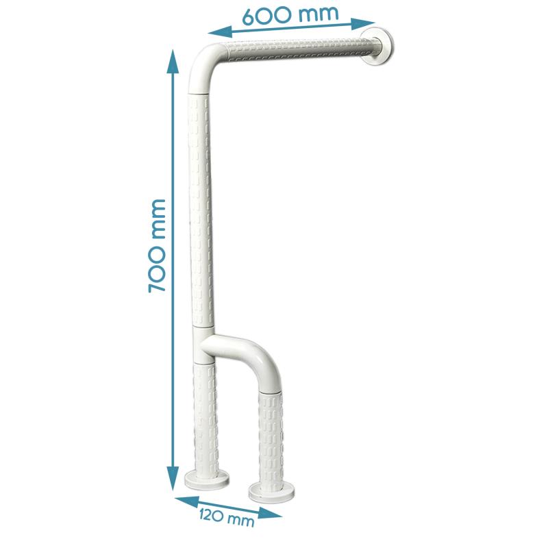 KosmoCare Stainless Steel Standing Toilet Grab Bar W/nylon Sleeve