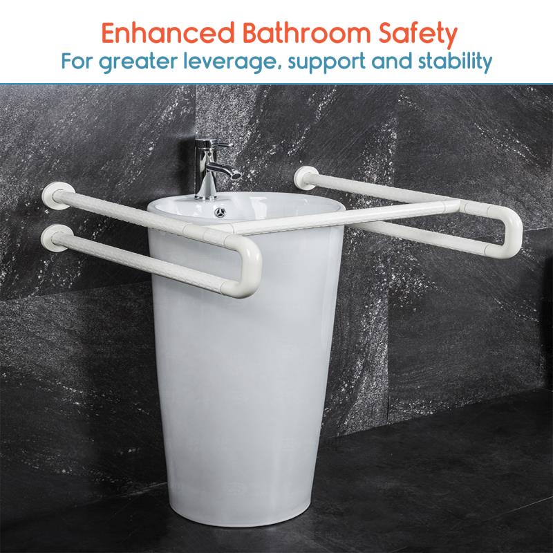 KosmoCare Stainless Steel Wash Basin Grab Bar W/Horizontal Support