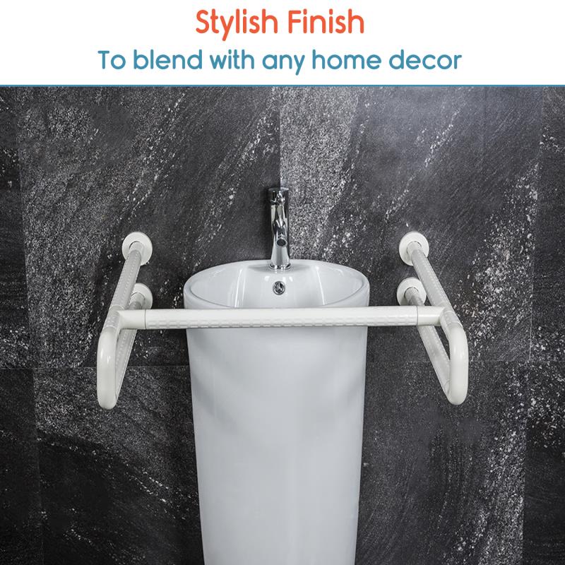 KosmoCare Stainless Steel Wash Basin Grab Bar W/Horizontal Support