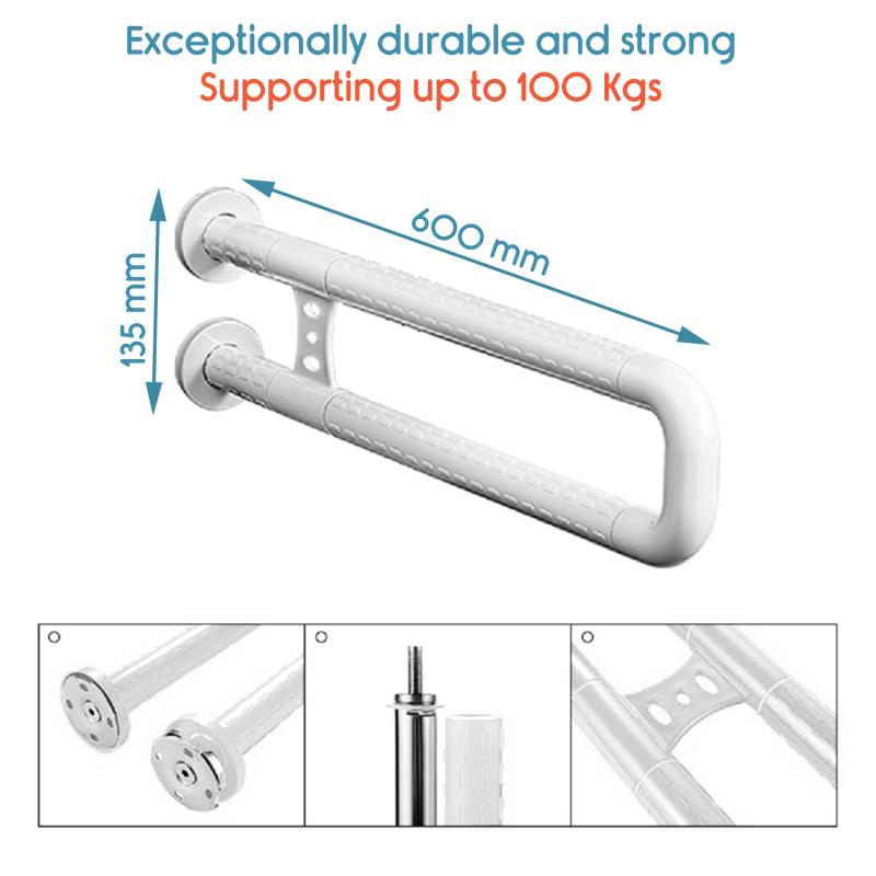 KosmoCare Stainless Steel Wall Mounted Fixed Grab Bar W/nylon Sleeve