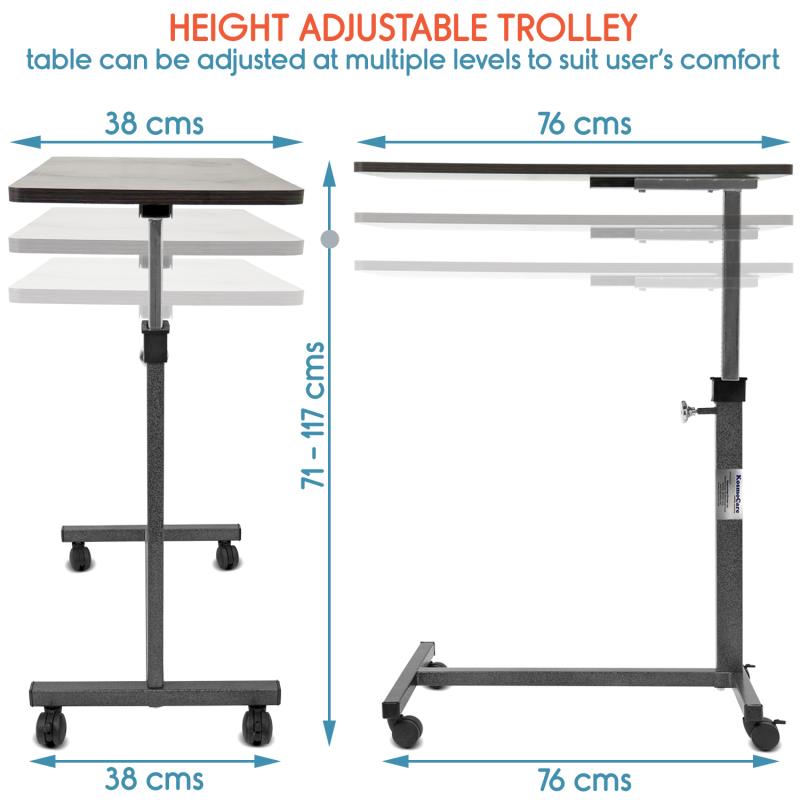 KosmoCare Height Adjustable Heavy Duty Multipurpose Table Trolley
