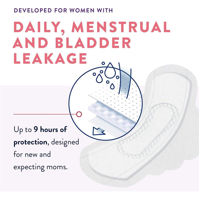 Prevail Incognito Postpartum Overnight Ultra Thin Pad with Wings for Menstrual and Bladder Leaks