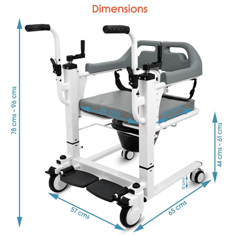 KosmoCare Patient Lift & Transfer Wheelchair For Bedridden Patient (RC ...