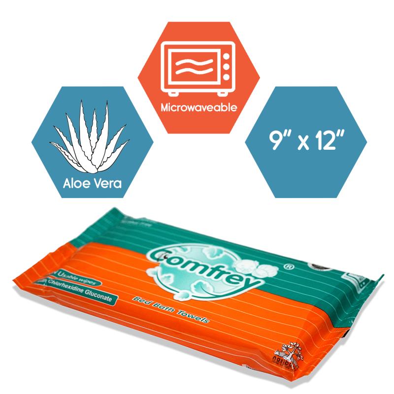 Comfrey Bed Bath Towels Alcohol Free Cleansing Wipes