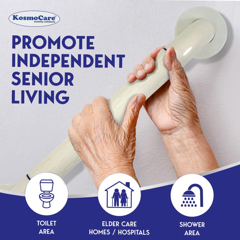 KosmoCare Stainless Steel Grab Bar with Anti-Slip Nylon Grip