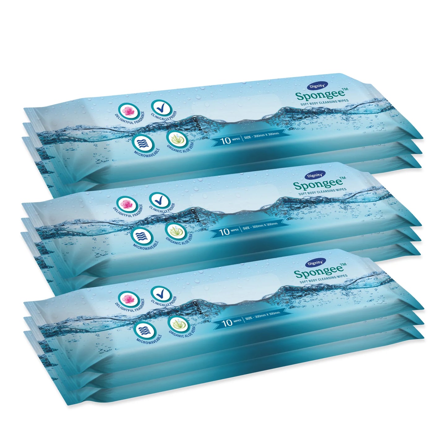Dignity Spongee Body Wipes (10 Wipes/Pack)