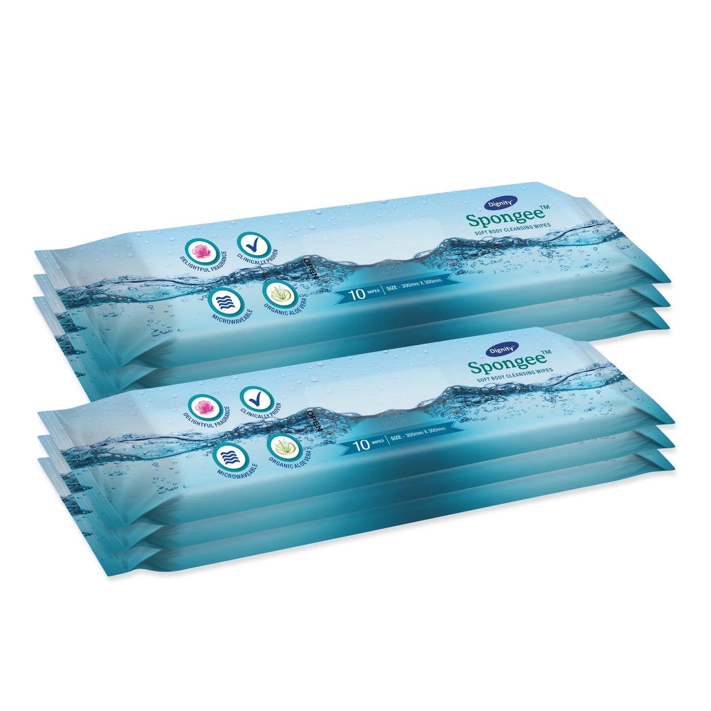 Dignity Spongee Body Wipes (10 Wipes/Pack)