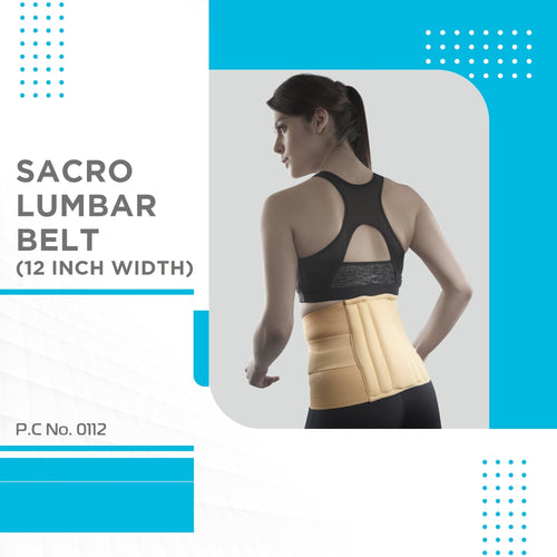 "SACRO LUMBAR BELT 12"" BACK- DOUBLE STRAP"