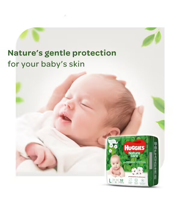 Huggies Premium Nature Care Pants Large Size Diapers - 52 Pieces
