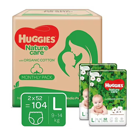Huggies Premium Nature Care Pants Monthly Pack Large Size Diapers - 104 Pieces