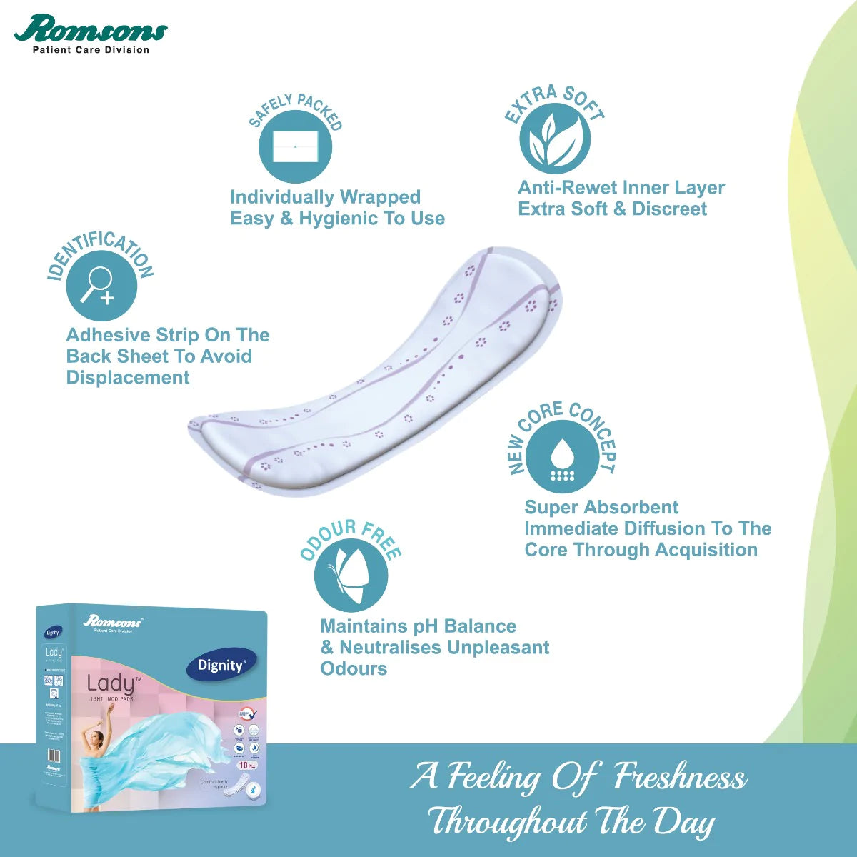 Dignity Lady Light Incontinence Pads (10 Pcs/Pack)