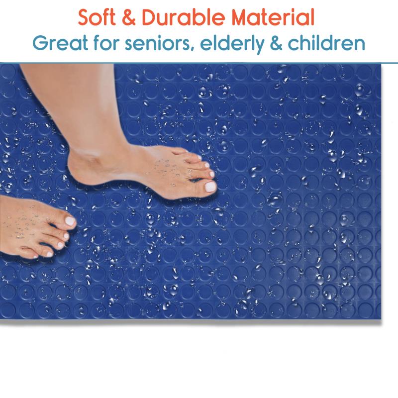 Shower Mat Size 40 cm x 60cm (Coin-Blue)