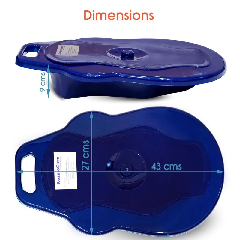 KosmoCare Bed Pan with Lid and Built-in Handle