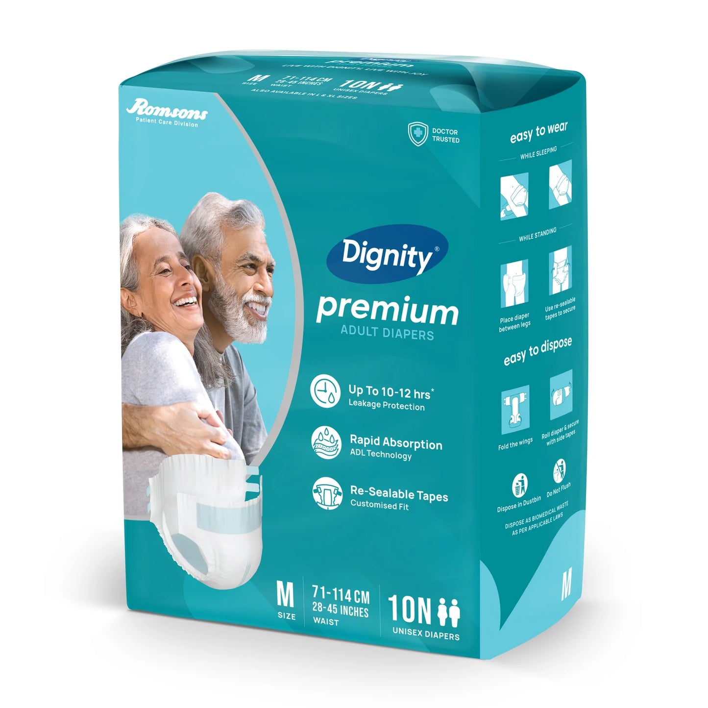 Dignity Premium Adult Diapers (10 Pcs/Pack)