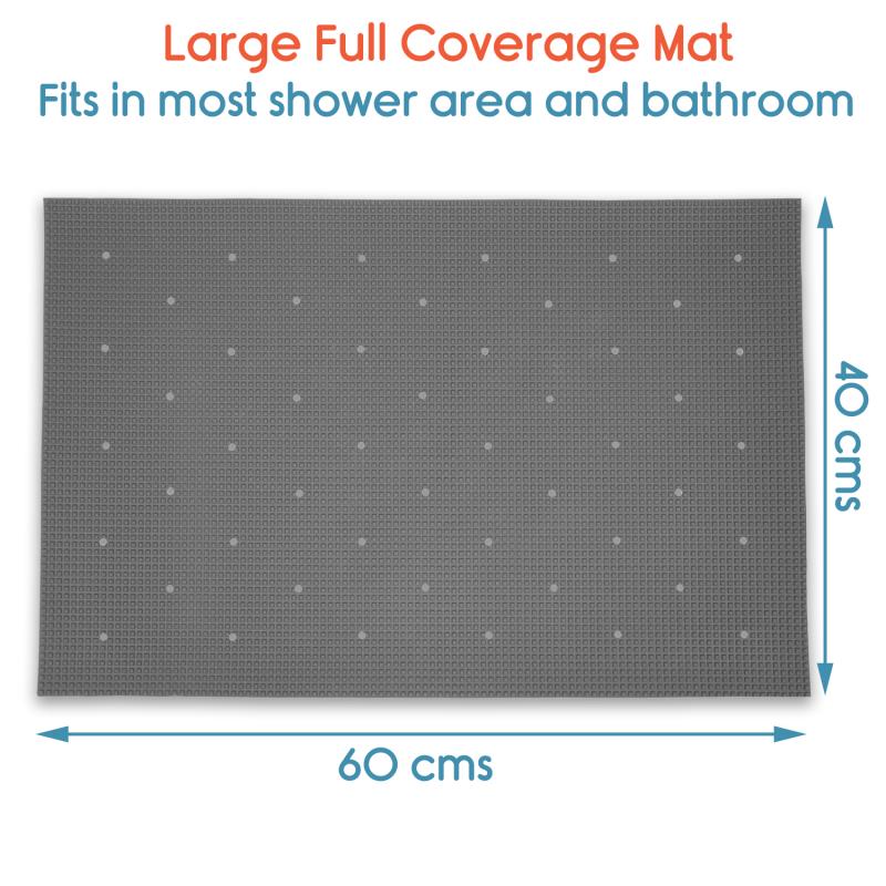 Shower Mat Size 40 cm x 60cm (Square-Grey)