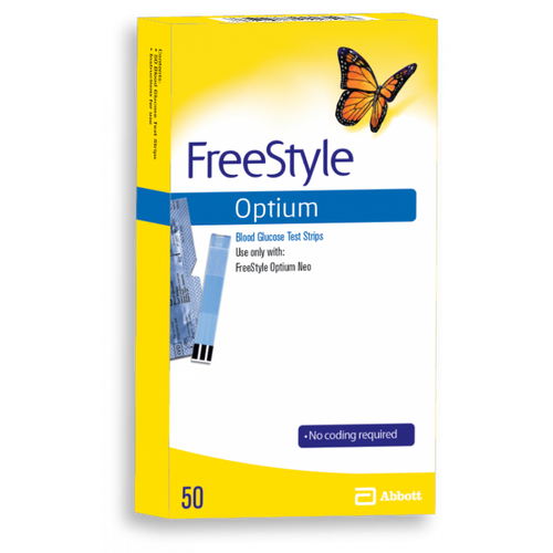 Abbott FreeStyle Optium Blood Glucose 50 Test Strips