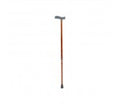 HEIGHT ADJUSTING CANE WITH BROWN WOOD DESIGN