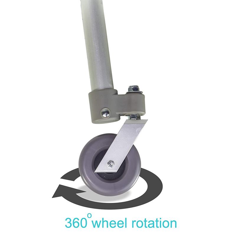 KosmoCare Deluxe Folding Walker with 360° swivel wheels and auto-glide brakes (RX214SB)