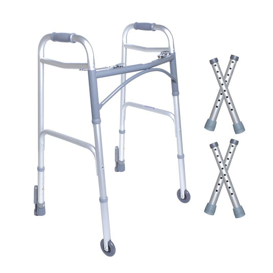 KosmoCare Deluxe Folding Walker with 3" castors and auto-glide brakes (RX214WB)