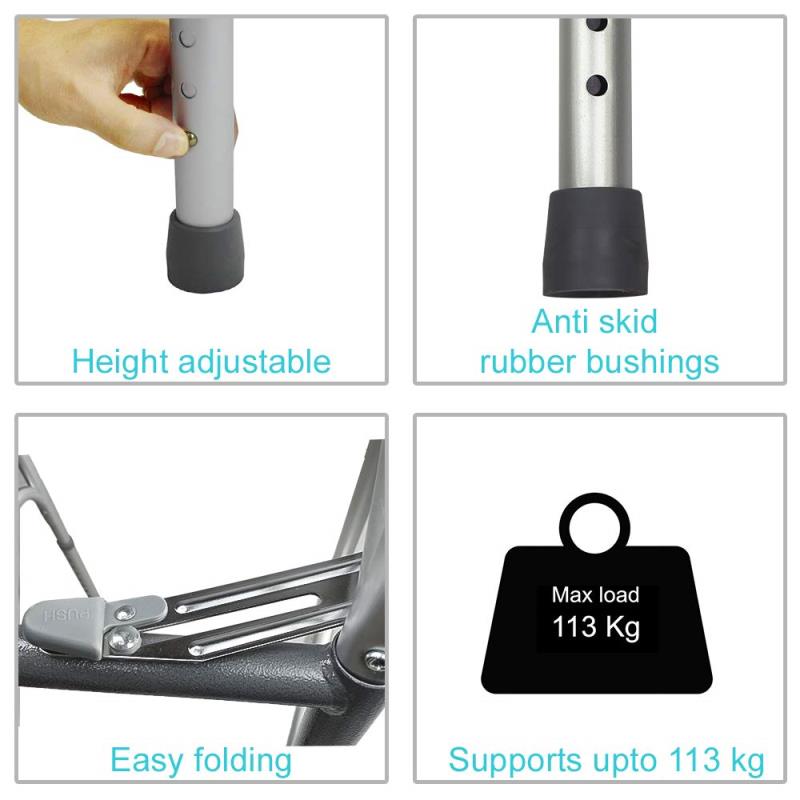 KosmoCare Deluxe Folding Walker with 3" castors and auto-glide brakes (RX214WB)