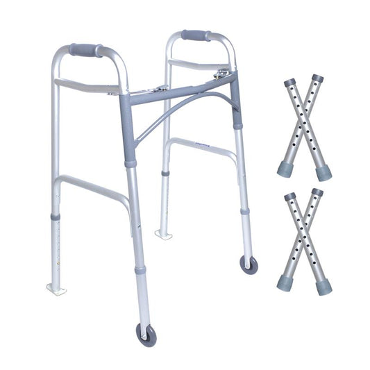 KosmoCare Deluxe Folding Walker with 3" castors and carpet gliders (RX214WC)