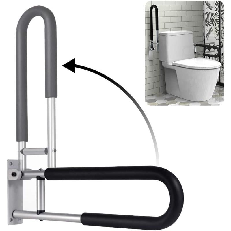 KosmoCare Wall Mounted Aluminum Swing-up Grab Bar Rails 23.6 Inch