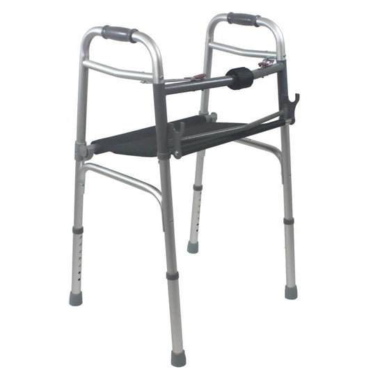 KosmoCare Height adjustable Folding Walker with Seat (RX208)