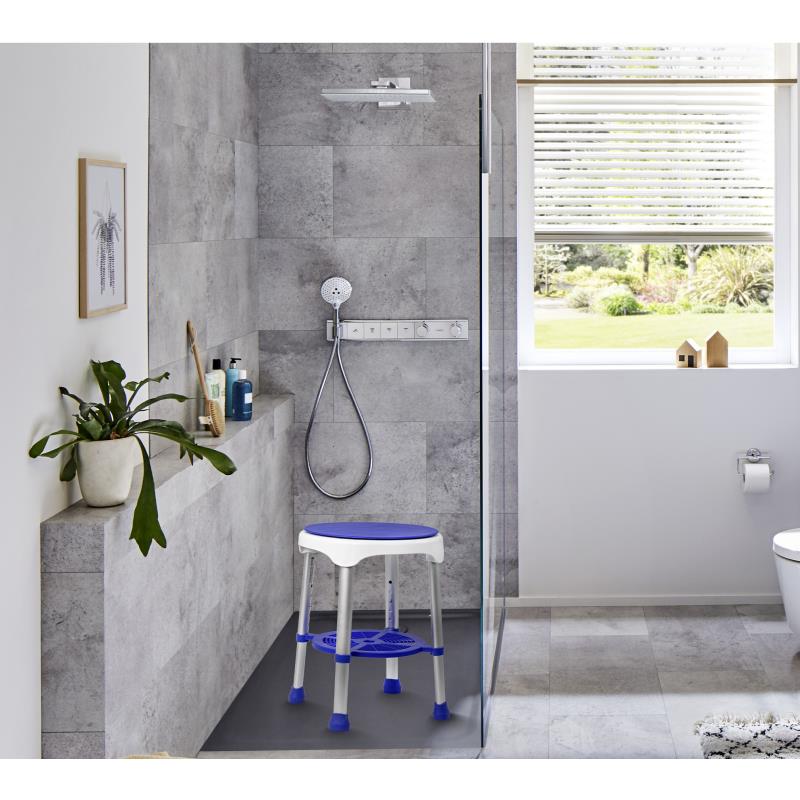 KosmoCare Swivel Shower Stool with Storage Tray (RX113)