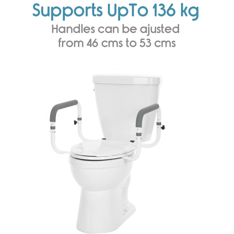 KosmoCare Compact Toilet Safety Rails - Steel