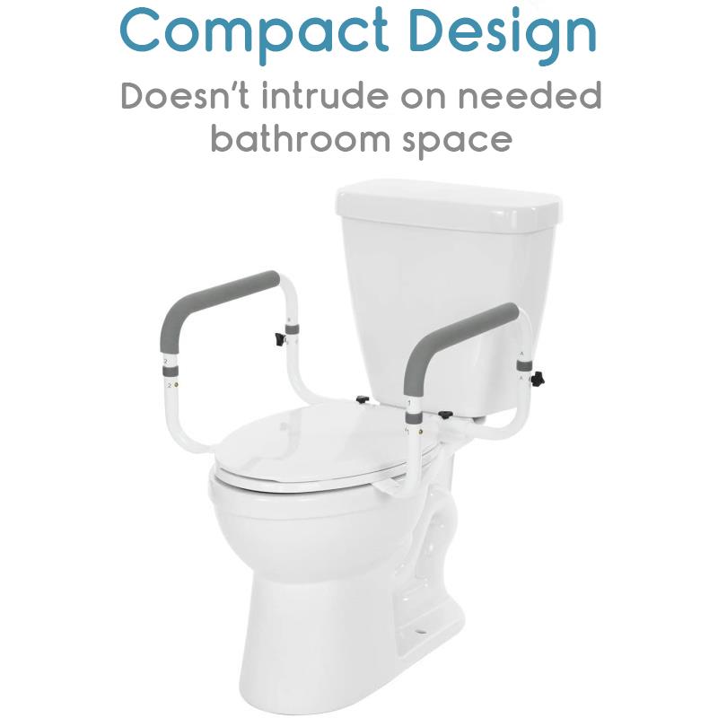 KosmoCare Compact Toilet Safety Rails - Steel